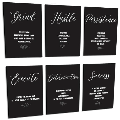 Coume 6 Pcs Art Acoustic Panels 12 x 16 Inch Inspirational Self Adhesive Soundproof Wall Panels Decorative Sound Absorbing Panels Motivational Acoustical Wall Panels for Studio Acoustic Treatment Home