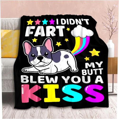 Virudhaka Funny Dog Blanket Gift for Girls Boys- 40x50 Inches Soft Flannel Throws Blankets Funny Gift for Teen Women Men Adult Cute French Bulldog Lover Gifts for Bed Sofa Couch