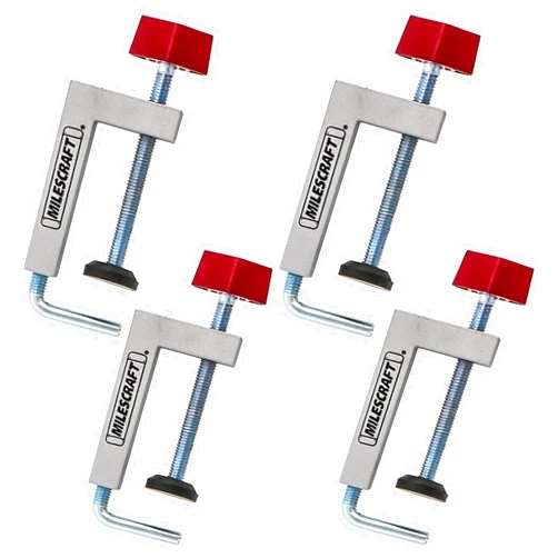 Milescraft 7209 Universal Fence Clamp 4-Pack - For Mitre Saws, Router Tables, Table Saws- Clamping Squares - 3/8