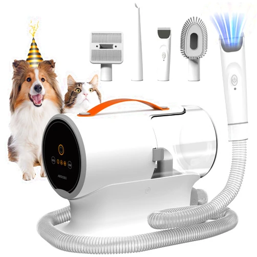 AIRROBO Dog Grooming Vacuum, Dog Grooming Kit,12000Pa Strong Pet Grooming Vacuum for Dogs, 2L Large Capacity Dog Vacuum for Shedding Grooming Hair, Dog Hair Vacuum, 5 Pet Grooming Tools, Quiet,PG100