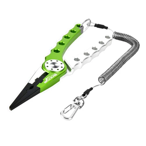 Booms Fishing X1 Aluminum Fishing Pliers Saltwater, Surf Fishing Tackle Kit, Fishing Multitool Hook Remover Braided Fishing Line Cutting and Split Ring with Coiled Lanyard and Sheath