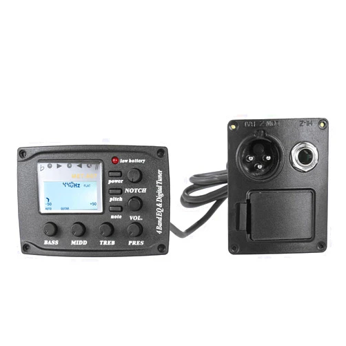Btuty Acoustic Guitar 4-Band EQ Equalizer Tone and Volume Amplifier Preamp Piezo Pickup 6.35mm XLR with Pitch Note Notch Function Clear LCD Display