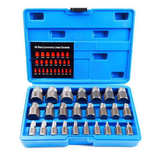 CENFORGE 25-Piece Screw Extractor Set, Hex Head Multi-Spline, Easy Out Bolt Extractor Tool, Chrome Molybdenum Alloy Steel Heavy Duty EZ Out Rounded Screw Remover, 1/8