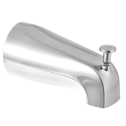 EZ-FLO 5-3/8 Inch Slide-On Zinc Bath Tub Diverter Spout with Hex Wrench and Set Screw, 1/2-inch Copper Pipe, Chrome, 15089