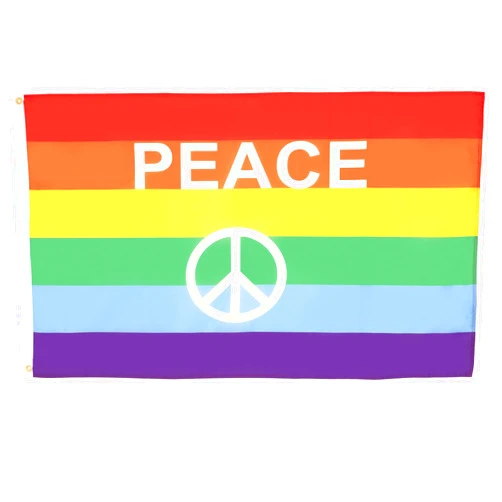 AZ FLAG - Rainbow Peace Symbol Flag - 2x3 Ft - 100D Polyester Gay Pride Banner with Two Metal Grommets - Fade Resistant - Vivid Colors - 2' x 3' Feet - 90x60 Cm