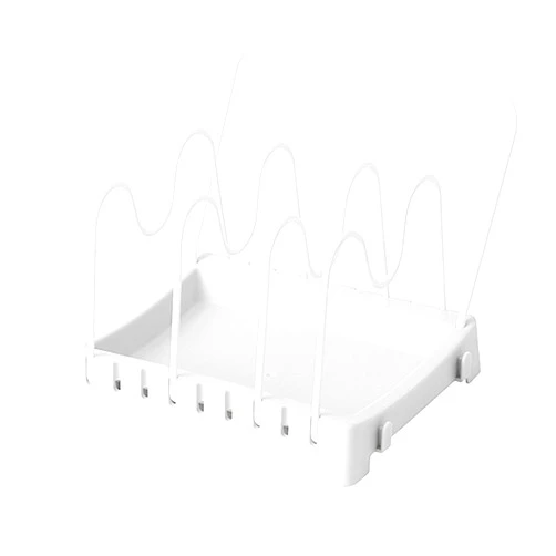 MXGZ Kitchen Multi-Functional Storage Rack Frying pan Cover Storage Rack Chopping Board Rack pan Rack pan Storage Rack White