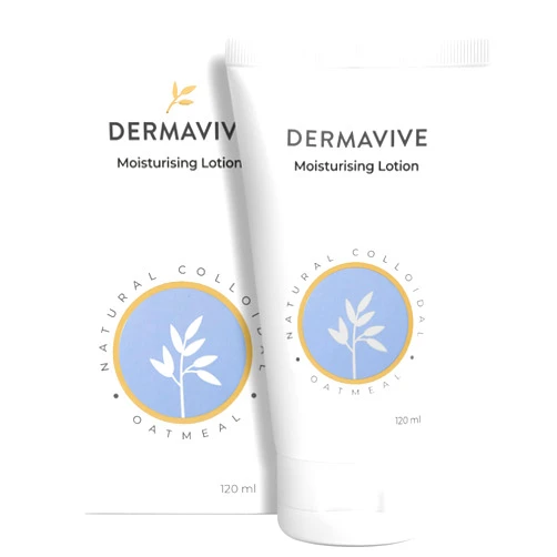 Dermavive Moisturising Lotion, Hydrating Body Lotion, pH Balanced Nourishing Moisturizer, Non-Greasy Moisturizing Lotion with Natural Colloidal Oatmeal for Dry Skin, 120ml (4.05 fl oz)