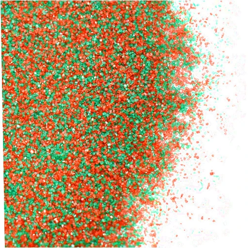 Sprinkle Me This Red and Green Sanding Sugar - 8 oz Resealable Stand Up Candy Bag -Christmas Themed Sanding Sugar for Baking and Decorating - Topping for Desserts and Snacks