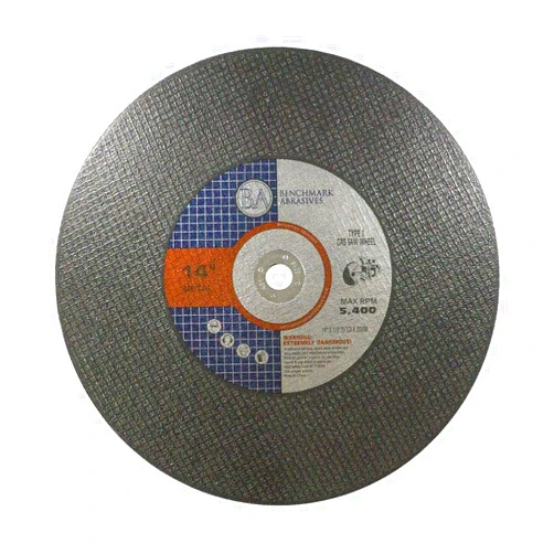 Benchmark Abrasives Aluminum Oxide Type 1, 14 Inch Gas Saw Cut Off Wheels with 1/8
