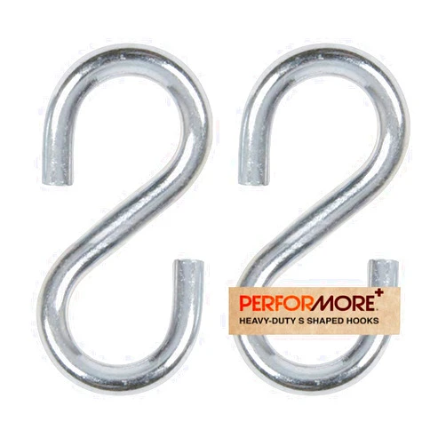 Performore Stainless Steel S Hook, 3 Inch Heavy Duty S Shaped Hooks, Swing S Hooks, Hammock Hooks Hardware, Hanging Kitchenware, for Hanging and Utility Use, 550 Lbs Load Capacity, 2-Pack