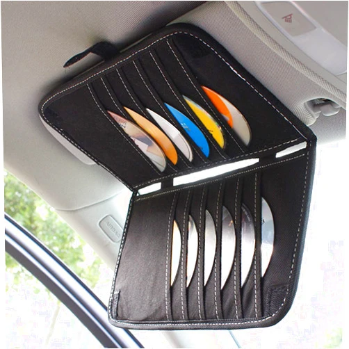 Aturmon Car CD Holder Storage Case, Car Truck SUV Visor Organizer with Free Napkins, Personal Belonging and Registration, Document, Ticket Storage Pouch and 14 Pocket CD