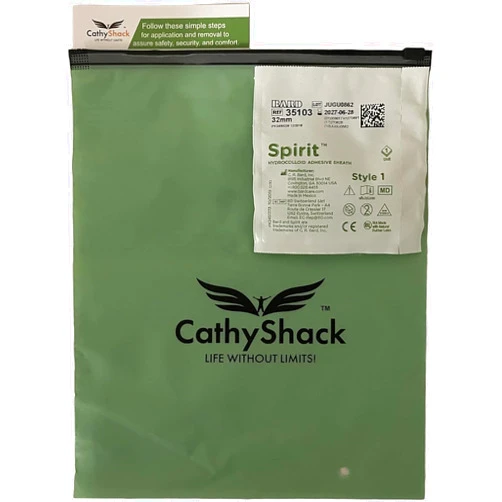 CathyShack 30-Pack Spirit Style 1 Condom Catheters Hydrocolloid Sheath w/CathyShack Travel/Storage Bag & Instructions (32mm)