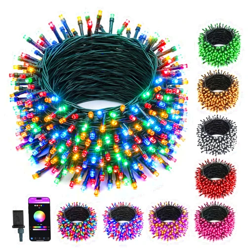 Minetom 82ft 250LED Color Changing Christmas Halloween Tree Lights, LED RGB String Twinkle Lights, 16 Milion Adjustable Colors Smart Fairy Lights with Remote & App & Timer for Xmas Tree Holiday Party