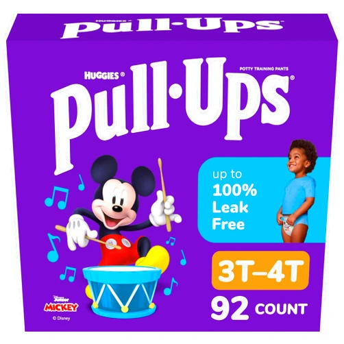 Pull-Ups Boys' Potty Training Pants, Size 3T-4T Training Underwear (32-40 lbs), 92 Count