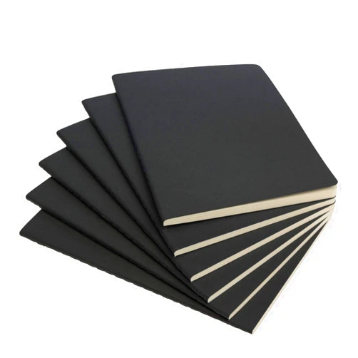 By Simply Genius Simply Genius A5 Notebook Set - 6 Pack, Softcover, 8.2 x 5.5 In, Black - Dotted Notebook for & Lay-Flat Writing