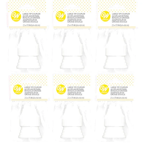 Wilton Plastic Large Tip Decorating Coupler and Ring (Pack of 6)