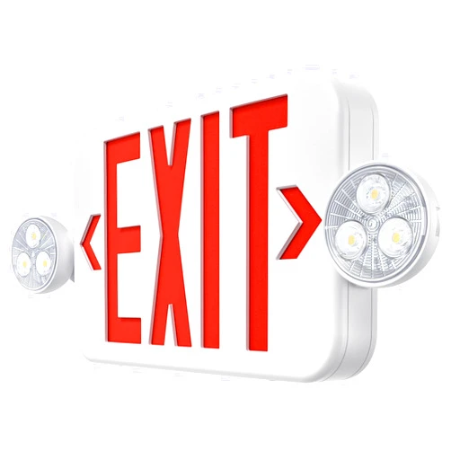 SITISFI Emergency Exit Sign Lights Combo with Battery Backup, Double Sided Hardwired 6 Leds Exit Signs, Adjustable Heads Red Emergency Exit Lighting Ceiling/Wall Mount, UL Listed, AC 120/277V (1 Pack)
