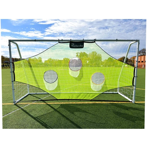 Vallerta® Skill-Shot Professional Soccer Shooting Practice Target Net & Rebounder. 7 Zone, Colored Fluorescent Goal Shot Scoring & Training Aid. Soccer Frame Not Included.(12x6 Ft.)