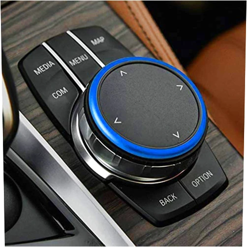 MAXMILO DEMILLO 1pc Aluminum Ring for BMW 1 2 3 4 5 6 7 Series X3 X4 X5 X6 Center Console iDrive Multimedia Controller Knob (Blue)
