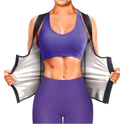 Junlan Sauna Suit for Women Waist Trainer Vest for Women Sweat Tank Top Shaper for Women with Zipper