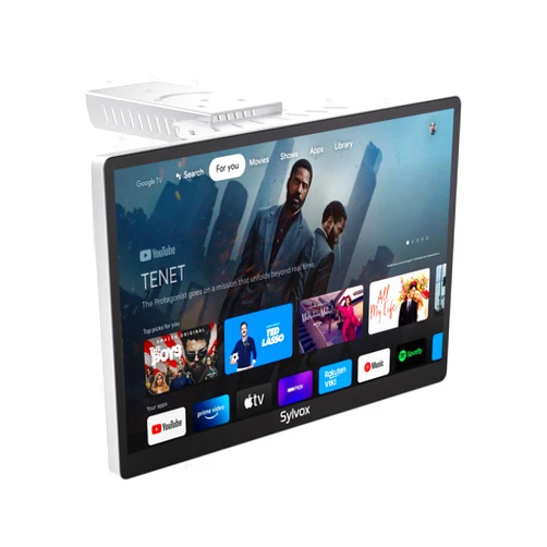 SYLVOX Kitchen TV, Small Smart TV for Kitchen, 15.6 inch 1080P Full HD Under Cabinet TVs, Google Smart Television with Voice Remote Control WiFi Bluetooth Chromecast 2 Speakers, Compact & Foldable