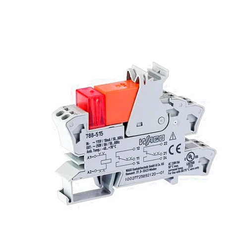 Vanky Industry 10pcs WAGO 788-515 Relay Module 2 Changeover Contacts 2,50 mm2 Gray New