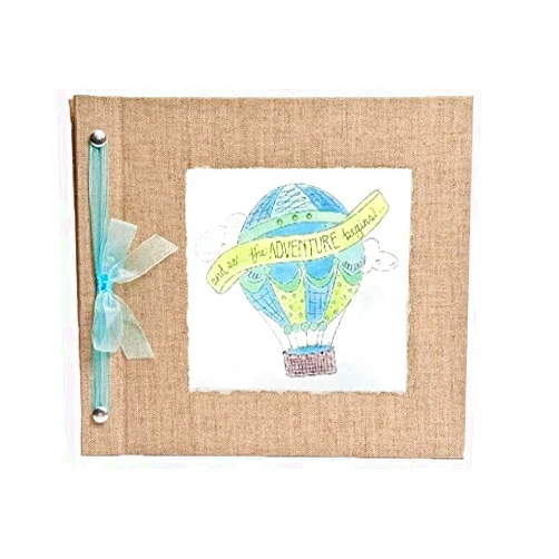 Hugs and Kisses XO Beautiful Baby Memory Book Keepsake, Hugs and Kisses XO, Baby Boy, Hot Air Balloon, Baby Journal and Photo Album