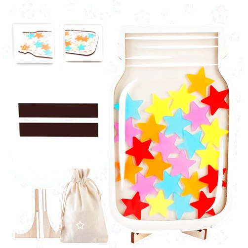 CUPBEN Reward Jar for Students, Magnetic Bulletin Board Good Behavior Incentive Jar,Classroom Management Tool Reward Chart Lovely Reward Jar for Students