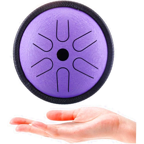 QiaoDongDian Mini Steel Tongue Drum 6 Notes Worry-Free Drum,5.5 Inch Mini Handpan Drum Walory Drum with Mallets and Storage Drum Bag,Note Sticks (Color : Pink)