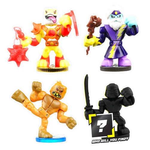 Akedo Ultimate Arcade Warriors - Warrior Collector 4 Pack - 3 Mini Battling Action Figures: Thunderwind, Badfoot & Flyswat and one Hidden Mini Battling Action Figure!