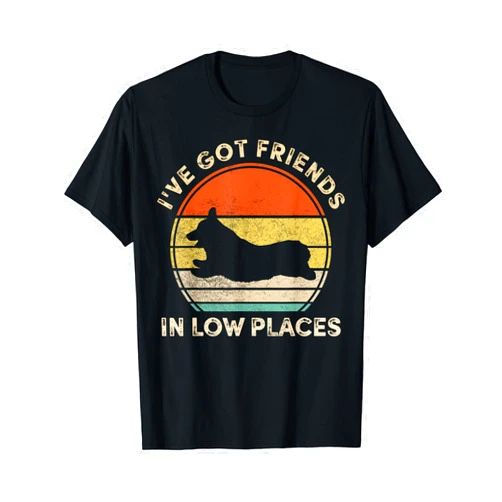 I Love Welsh Corgi Dog Owner Shirts Mom Dad Gifts I've Got Friends In Low Places Funny Welsh Corgi Dog Lover T-Shirt