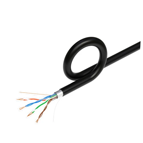 Cables Direct Online 1000FT Direct Burial CAT5e FTP Shielded Outdoor 24 AWG UV Resistant Cable Copper Clad Aluminum Wire Solid Weatherproof