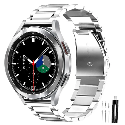 GOLDTOLUCK Compatible with Samsung Galaxy Watch 7 6 5 4 FE Band Pro Classic Active 2 40mm 44mm 43mm 47mm 45mm 42mm 46mm 20mm Galaxy Watch 3 Band 41mm Men Women Metal Elegant Casual Business Stainless Steel