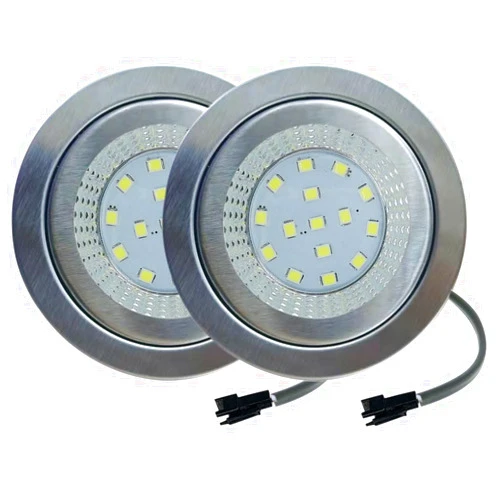 LIDESENMO 2-Pack LED Cabinet Light Bulb 1.5W LED 12V DC for 60mm Hole Cooker Bulb Recessed Closet Cupboard Light Clear Glass 20W Halogen Equivalent (White 6000K)