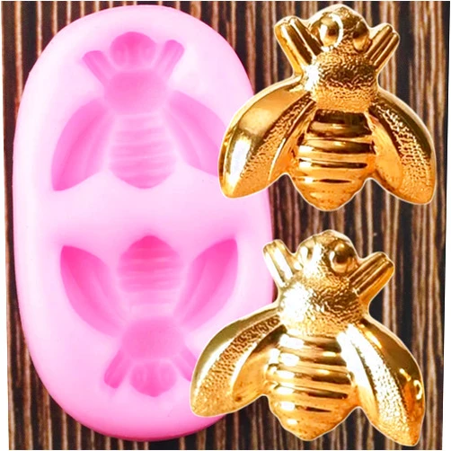 SPARTAN JEWELRY New 2024 3D Bee Silicone Molds Candy Chocolate Gumpaste Mold DIY Cupcake Topper Fondant Cake Decorating Tools Polymer Clay Jewelry Moulds Tray Mold Decoration Kitchen Accessories Creative Gift