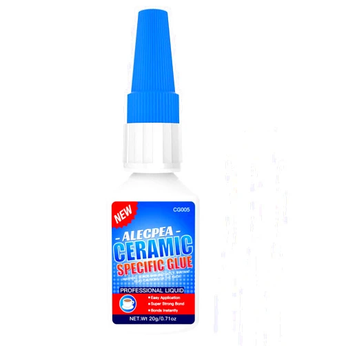 ALECPEA 20g Ceramic Super Glue for Porcelain and Pottery Repair - Rapid-Setting, Waterproof Adhesive for Porcelain, Pottery, Dishes, Tiles, DIY Crafts, and More