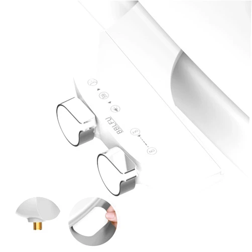 BBLFU Ultra-Slim Bidet Attachment for Toilet,Non-Electric Fresh Water Sprayer Bidet,Self-Cleaning Dual Nozzle (Frontal & Rear Wash) Bidet for Existing Toilet Seat,Adjustable Water Pressure,White