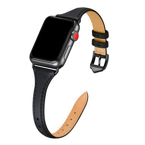 WFEAGL Leather Bands Compatible with Apple Watch Band 38mm 40mm 41mm 42mm 44mm 45mm 46mm 49mm Women, Grain Leather Strap Slim Thin Wristband for iWatch Ultra SE SE2 Series 10 9 8 7 6 5 4 3 2 1