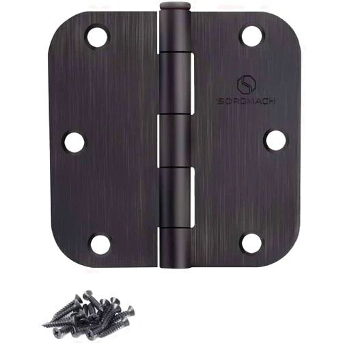 SORGMACH Door Hinge 3 1/2 Inch Interior Door Hinges Oil Rubbed Bronze Black 3.5 Inch Interior Hinges 5/8