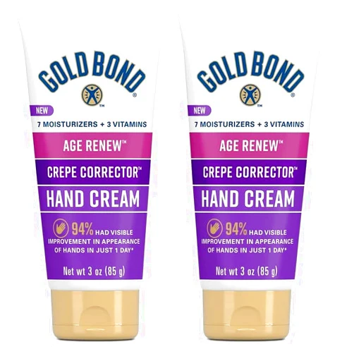 Gold Bond Age Renew Crepe Corrector Hand Cream, Replenishing & Smoothing Formula, 3 oz. (Pack of 2)