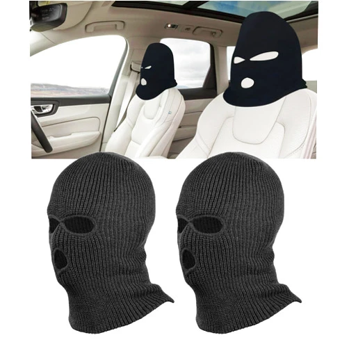 Bylikeho 2PCS Headrest Covers for Cars,Car Accessories Personalized Funny Hat for Car Headrest Cover,Car Decoration Interior Universal Headrest Protector Cover for Most Cars,Trucks,SUVs (Black)