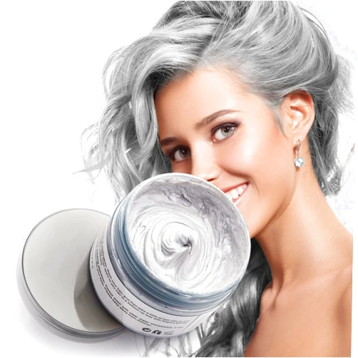 SWAKER Silver Gray Hair Color Wax, Natural Hairstyle Wax 4.23 oz, Temporary Hairstyle Cream for Party, Cosplay, Halloween, Daily use, Date, Clubbing (Silver Grey)