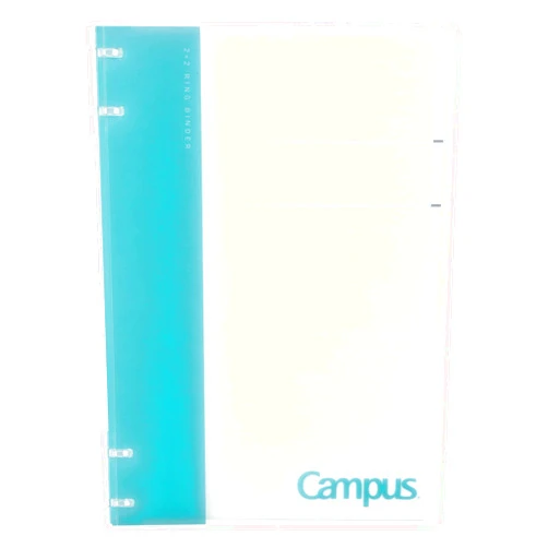 Kokuyo Campus Refillable Notebook, B5 2x2 Slim Ring Binder Notebook with Customizable Title Page, 40 Sheets Capacity. Suitable for 26 Holes Loose Leaf Paper, Light Blue (RU-NP704LB)