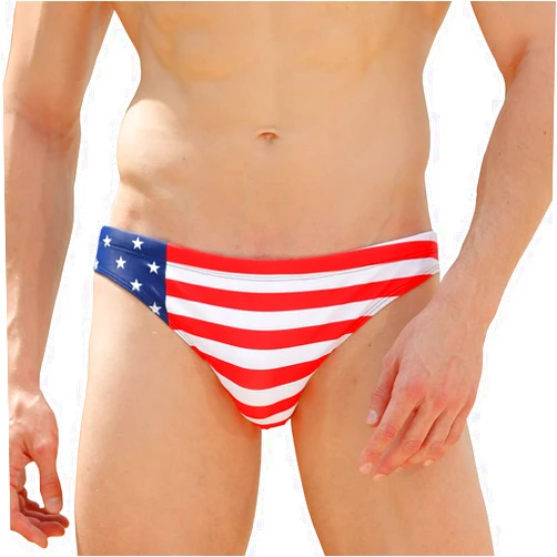 EASEJUICY Mens Swim Briefs Print American Flag Swimwear Star and Stripes Sexy Swimsuits Designer Style Bathing Suit