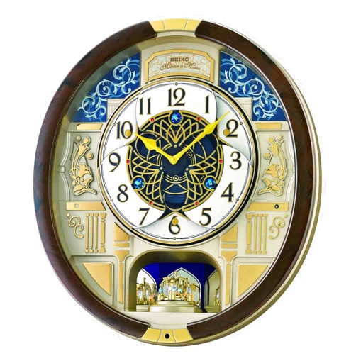 Seiko Melodies in Motion Wall Clock, Golden Trellis