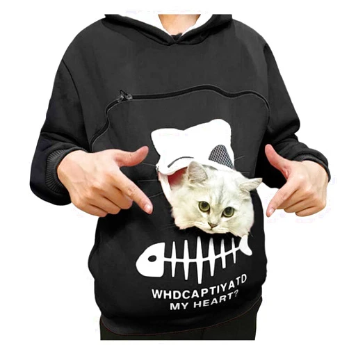 Liuzixuan Unisex Pet Carrier Hoodie Men Women Cat Dog Pouch Hoodies Kangaroo Holder Sweatshirt Relaxed Fit Pullover Pockets