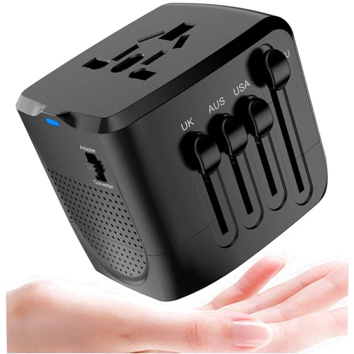 APzek International Travel Adapter and Voltage Converter, Step Down 220V to 110V Travel Converter for Hair Dryer, All-in-one Power Converter for US to UK EU AU Asia Over 200+Countries