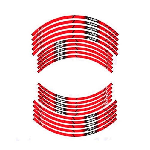 YHYFFS Motorbike Wheel Stickers Motorcycle Front Rear Wheel Sticker Wheel Rim Border Reflective Decals Sticker for x&adv for x&adv Rim Decals(Red)