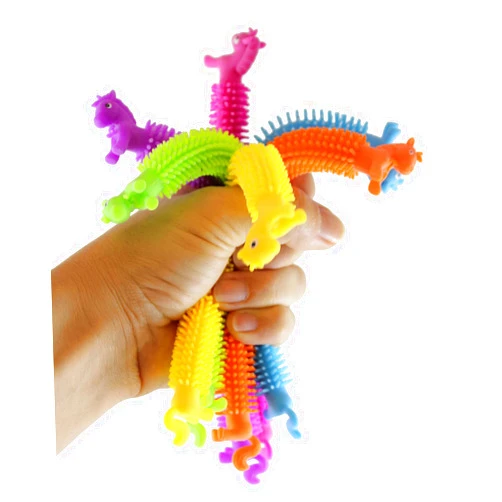 Curious Minds Busy Bags Set of 12 Stretchy Unicorn Animal Puffer Stretchy Noodle Toys - Fun Long Stretch Toys - Fidget Sensory Toy - Stretchy Noodles String Fiddle (1 Dozen)