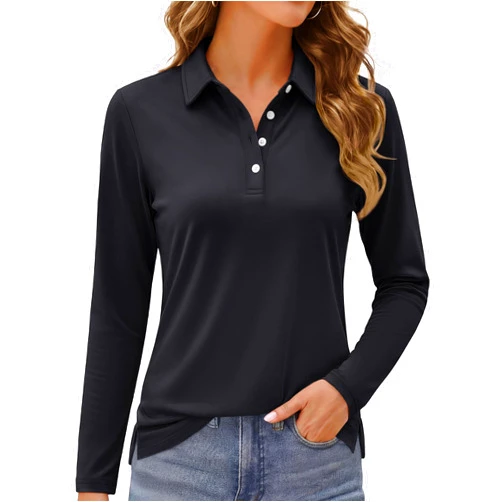 MAGCOMSEN Women's Polo Shirts Long Sleeve Golf Shirt Quick Dry UPF 50+ Sun Protection Lightweight Tennis Shirts